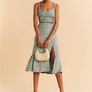 A&F Crop top and long high waisted skirt set floral.